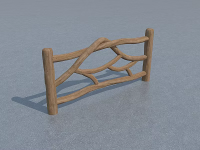 Bionic Railing Ecological Guardrail Scenic Area Guardrail Railing Guardrail River Landscape 3d model
