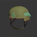 Light Green Military Protective Helmet For Personnel With Black Straps And Smooth Surface
