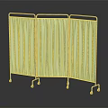 Turquoise Three Panel Room Divider with Metal Frame and Rolling Wheels Modern Design