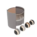 Light Luxury Modern Round Dresser With Marble Top And Soft Upholstered Storage Drawer