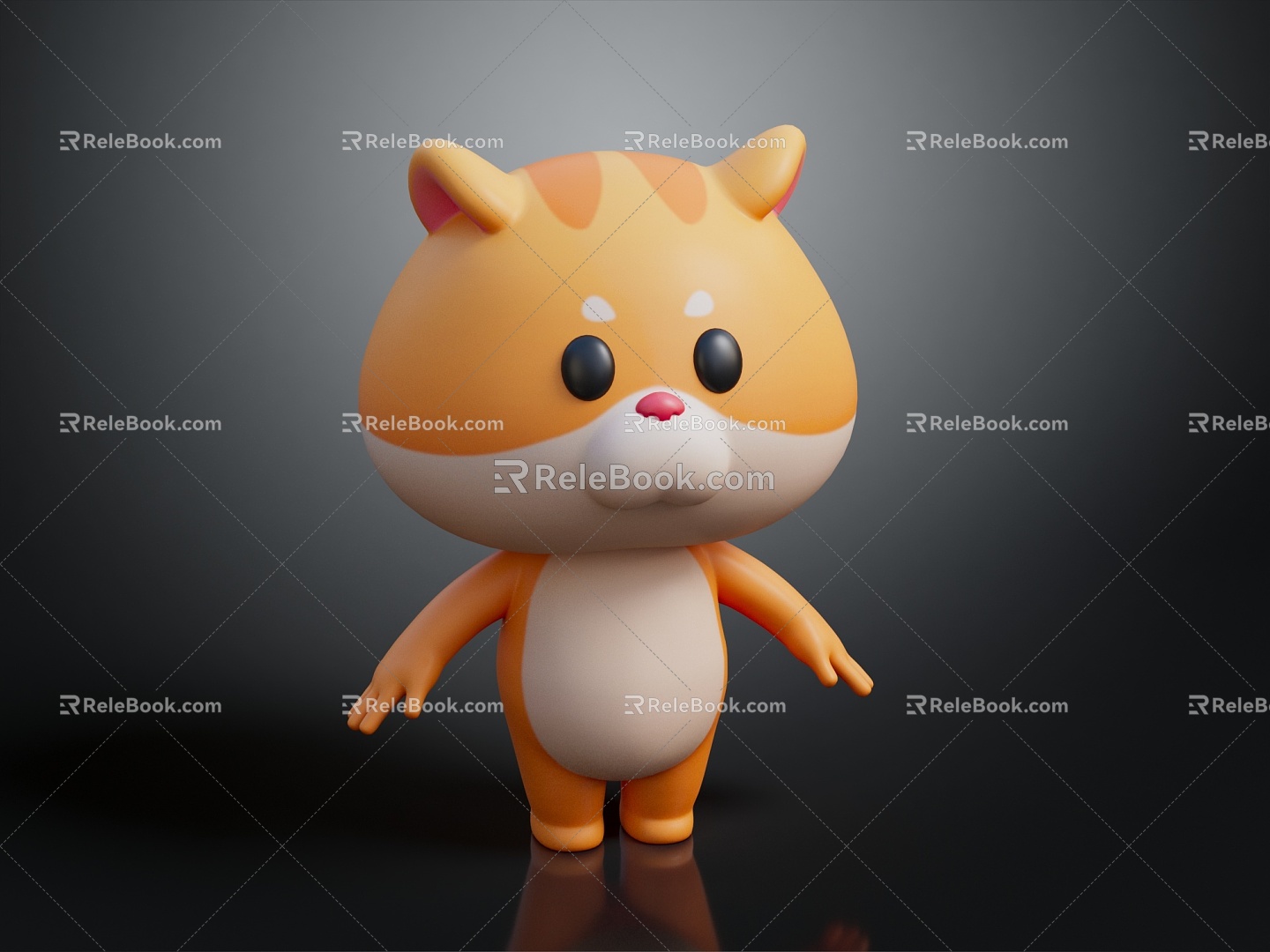 Modern game character kitten cat cartoon orange cat 3d model