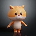 Modern game character kitten cat cartoon orange cat 3d model