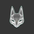 White Fox Character Mask Design With Biological Features And Smooth Surface Finish 3d model