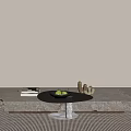 Quiet Modern Tea Table Stone Tea Table Rectangular Stone Tea Table Fruit 3d model