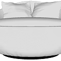White Round Single Sofa with Two Soft White Cushions Modern Design
