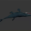 Realistic Detailed Blue Whale Model Featuring Open Mouth With Sharp Teeth