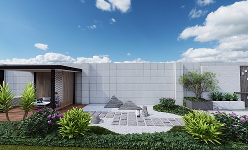 Roof Garden Modern Garden 3d model