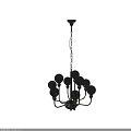 Modern Chandelier With Glass Globe Shades And Metal Frame Hanging Design