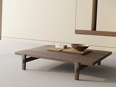 Minimalist Modern Sofa Coffee Table Set With Brown Wooden Tabletop And Living Room Design 3d model