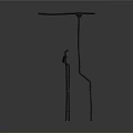 Three Black Long Rod Shaped Support Stands With Different Structures On White Background