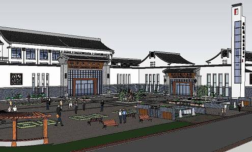 New Chinese Tourist Service Center 3d model