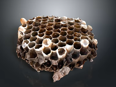 Natural Honeycomb Structure Featuring Hexagonal Cells And Rustic Texture For Home Use 3d model