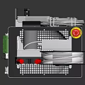 D INDUSTRIAL Mobile Industrial Equipment With White Body Black Reel Red Control Buttons And Wheels