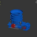 Blue Industrial Equipment Crusher Machine with Red Base Components and Side Motor Structure