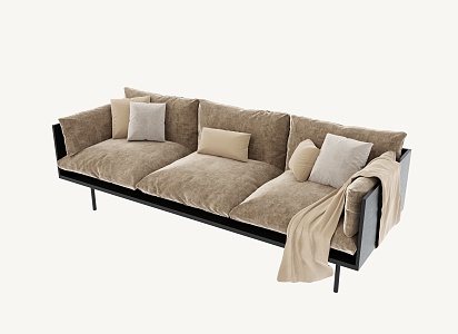 Modern Three-Seat Sofa 3d model