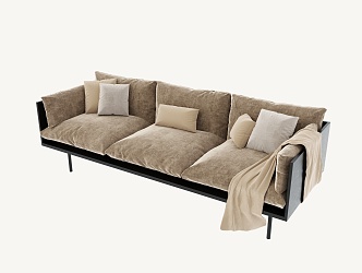 Modern Three-Seat Sofa 3d model