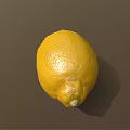 Fresh Ripe Yellow Lemon with Shiny Skin Close Up View on Gray Background