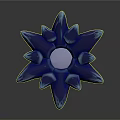 Blue Sea Anemone With Petal Like Structures And Translucent Body On Dark Background