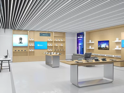 Modern mobile phone store 3d model