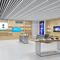 Modern Digital Store Interior With Displayed Electronics TV Screens On Walls And Shelves