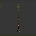 Classic Black Street Lamp With Decorative Base And Red 40 Label
