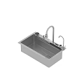 Stainless Steel Kitchen Sink With Single Bowl Drain Board Modern Faucet And Accessories
