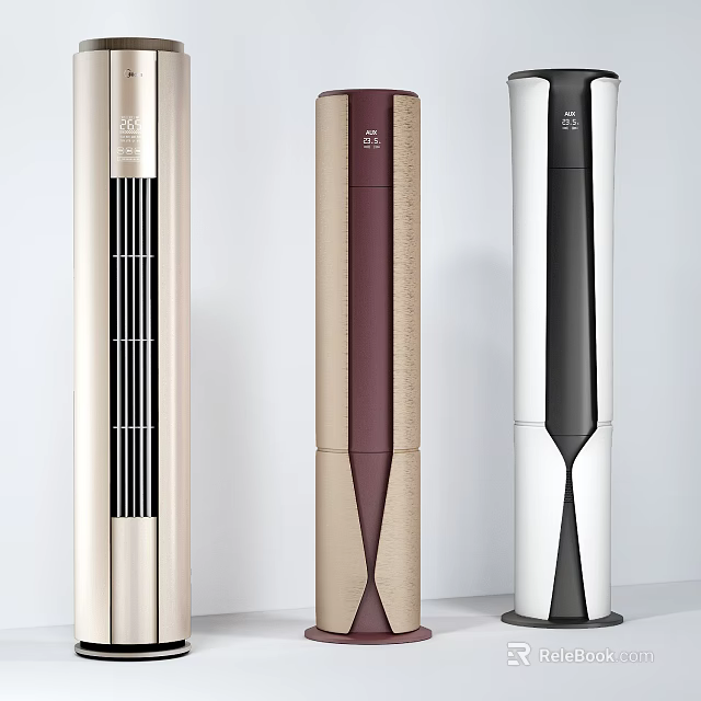 Sleek Modern Tower Air Conditioner Fan With Multiple Color Options And Stylish Design 3d model 