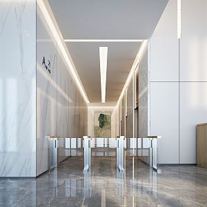 modern elevator hall 3d model