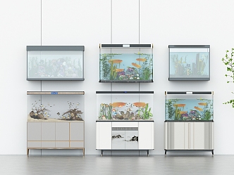 Modern Fish Tank Aquarium Desktop Fish Tank 3d model