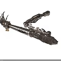 Industrial Mechanical Arm With Metallic Carved Details And Joint Components
