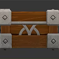 Orange Wooden Chest With Metal Locks Corner Brackets And Shiny Surface