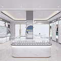 Modern Specialty Store Interior With Bright Lighting Central Display Counters And Elegant Showcases 3d model