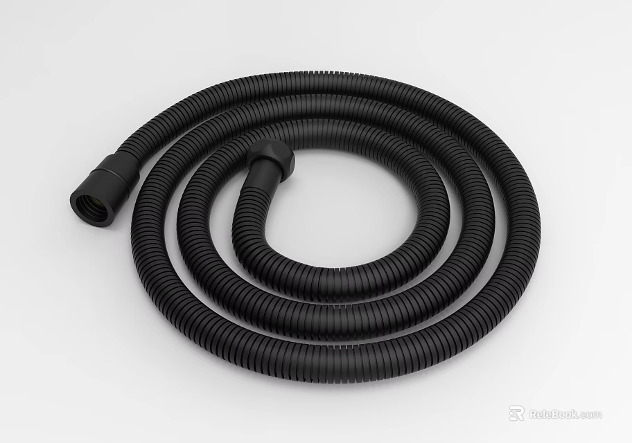 Black Flexible Corrugated Plastic Pipe for Industrial and Home Plumbing Applications 3d model 
