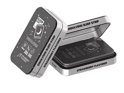 Drooling Sleep Strip Strawberry Flavored Tin Container With Effective Sleep Support for Better Restful Nights 3d model