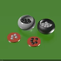 Traditional Board Game Entertainment With Black White Stones Jars And Red Mats