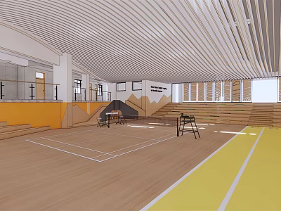 Modern Tennis Hall Sports Space Sports Leisure Space 3d model