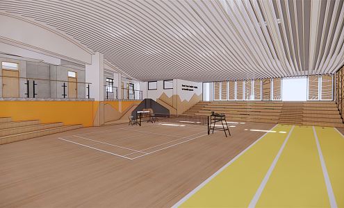 Modern Tennis Hall Sports Space Sports Leisure Space 3d model