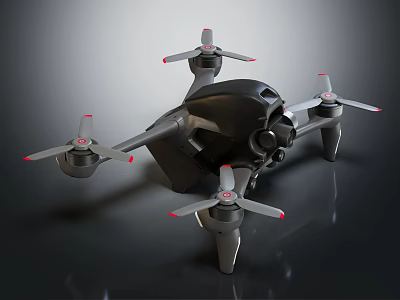 Professional Black Quadcopter Drone With High Performance Camera And Advanced Design 3d model