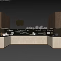Modern Kitchen Interior With Wooden Cabinets Storage Jars And Countertop