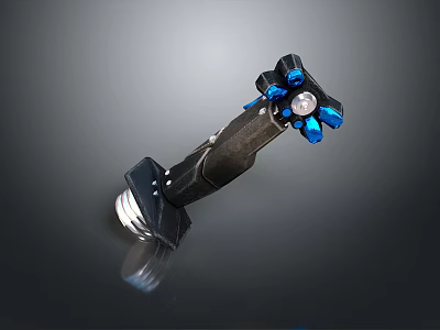 Mechanical Tool With Black Handle Blue Components And Silver Tip 3d model