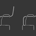 Modern Public Chairs With Gray Blue Green Colors And Modern Metal Frame Design