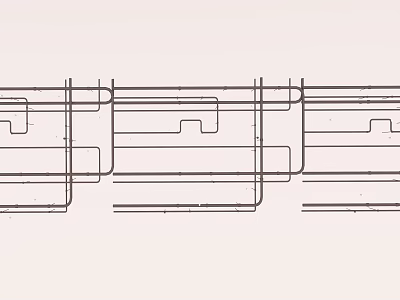 Structural Piping Design With Multiple Pipe Arrangements And Connection Details 3d model