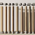 Various Decorative Columns Featuring Different Top and Base Design Styles 3d model