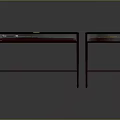 Dark Red Glass Top Side Tables With Two Tier Shelves And Wooden Frame Set
