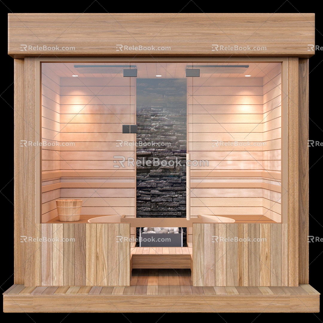 Modern Sauna Room 3d model