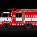 Classic Red HAASCI Fire Truck with Ladder on Top and Functional Design
