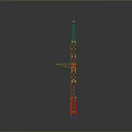 Colorful Transmission Tower Model With Red Green Yellow Blue And Complex Structure