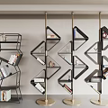 Modern Vertical Bookshelf Simple Bookshelf Iron Bookshelf Floor Storage Rack Iron Storage Rack Display Rack Partition 3d model