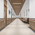 Modern Hospital Outpatient Clinic Waiting Area With Nurse Station Comfortable Seats And Wheelchair