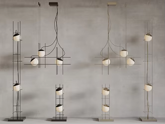 Modern combination lamp chandelier floor lamp table lamp 3d model